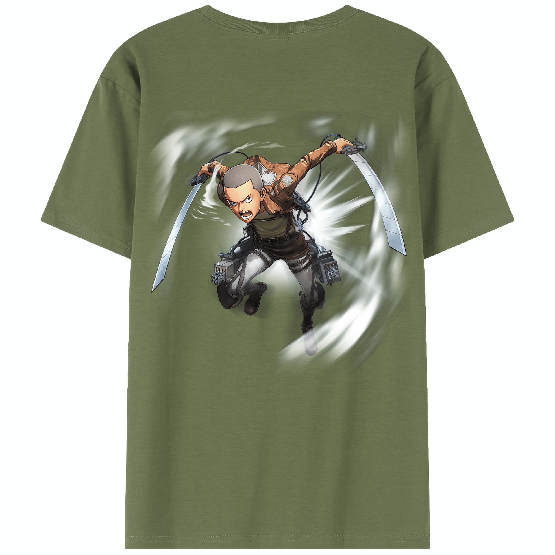 （画像用） 進撃の巨人 コニー·スプリンガー Attack on Titan Connie Springer 綿100％半袖Tシャツ（背面プリント）